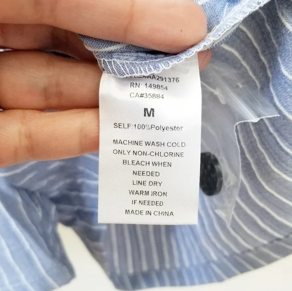 SADIE & SAGE Blue Journey Stripe Romper Size M - Picture 8 of 8